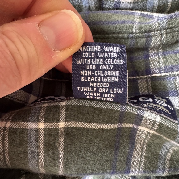 Big Dogs Men's Plaid Vintage Button Up Short Sleeve Cotton Shirt Green Size 3X‎ - Picture 9 of 14